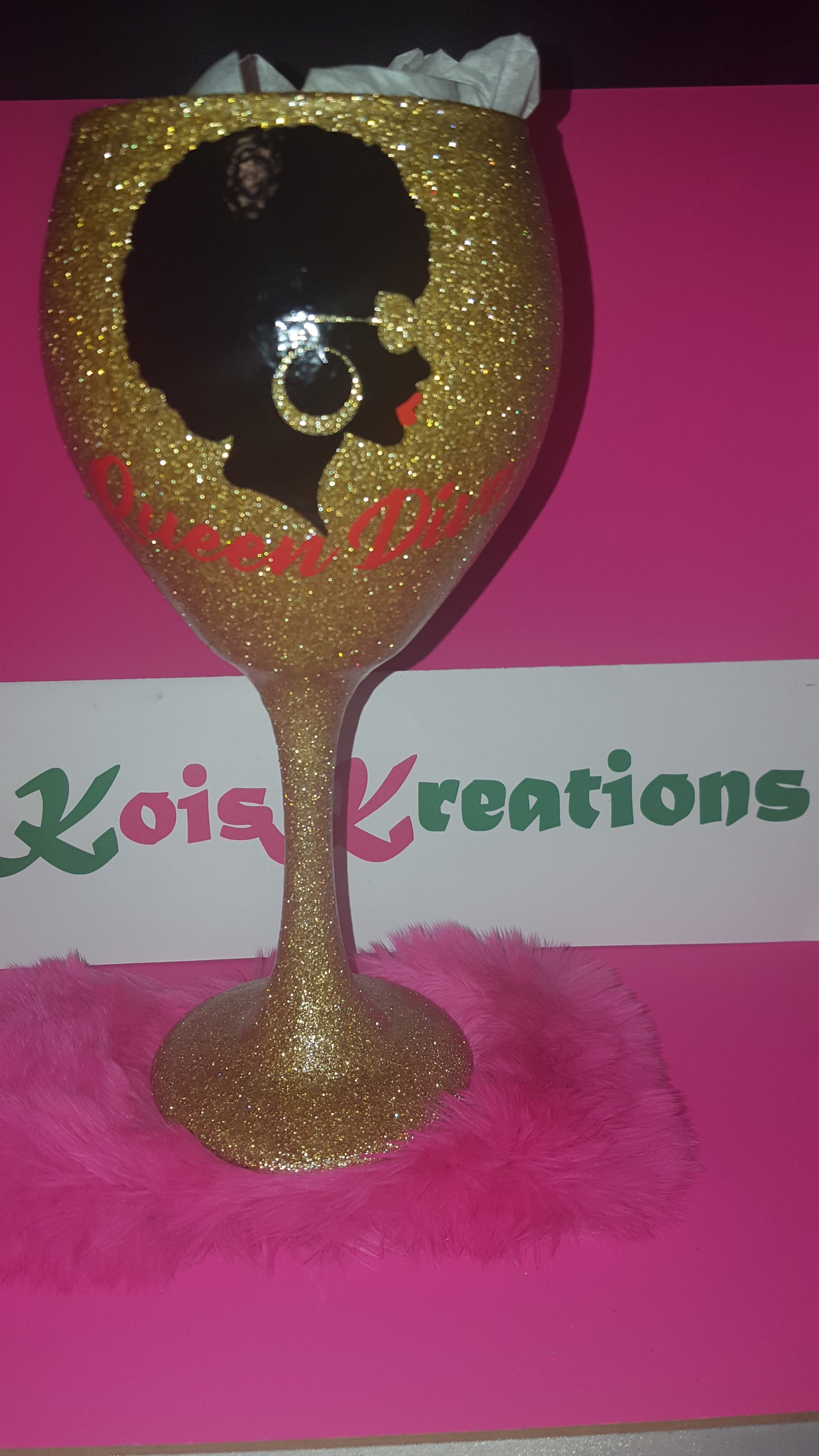 "Queen Diva" Personalized Candy Coated Goblett (22oz) -