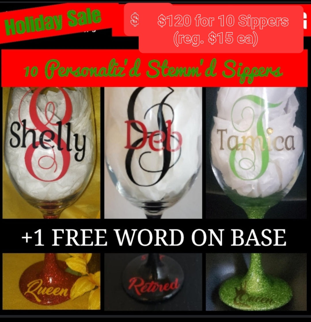 Personalized Stemm'd Sipper (Bundle Pack of 10)