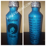 "Queen Diva" StainLess Steel Paying Homage To~Go Bottle w/ Bling'd Cap (22oz)- CLEARANCE