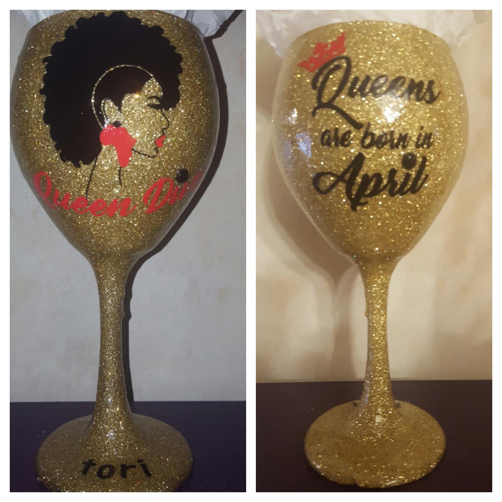 "Queen  Diva" Personalized Candy Coated Goblett (22oz) -