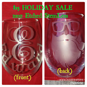 Etch'd "Motto" Personalized StemLess Sipper